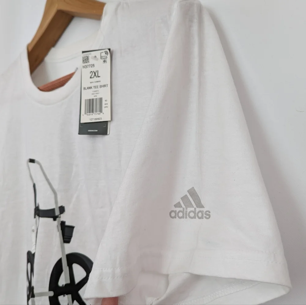 Adidas T-Shirt Golf Cart Graphic Short Sleeve Amplifier Tee Cotton White XXL NWT